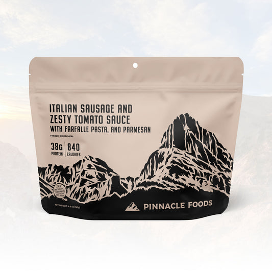 Italian Sausage and Zesty Tomato Sauce with Farfalle Pasta, and Parmesan