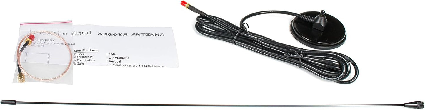 Nagoya UT-308UV 21-Inch VHF/UHF Antenna - Magnetic Mount