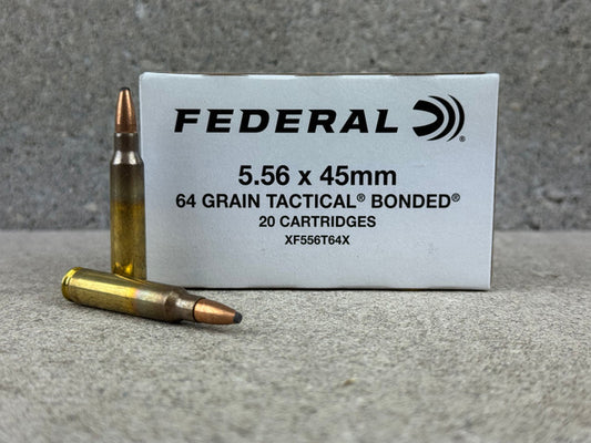 Federal 5.56 x 45mm Ammo 64 Grain Bonded Soft Point - XF556T64X