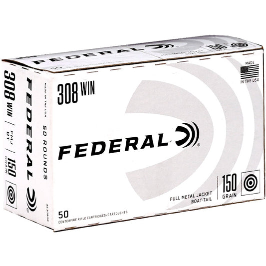 Federal 308 Winchester Ammo 150 Grain Full Metal Jacket - AE308DB