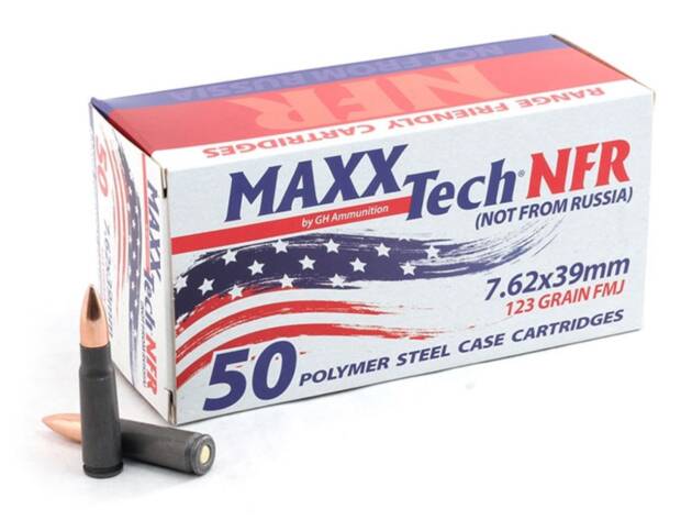 Maxx-Tech NFR 7.62x39 123 Grain FMJ Steel Cased 50 Rounds