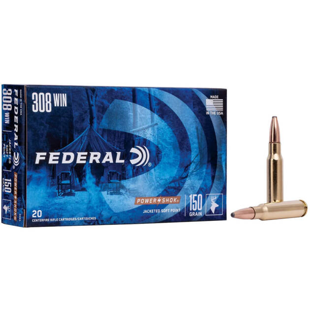 Federal Premium Ammunition Power-Shok .308 Winchester 150-Grain -308A