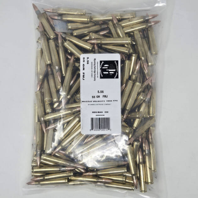 Patriot Ammo 5.56 55 Grain FMJ BULK 200 Rounds - PA556FMJBAG200