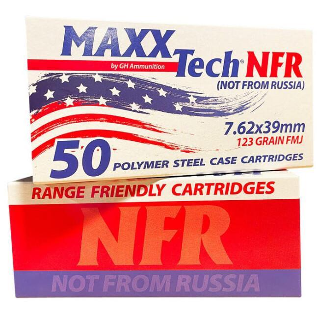 Maxx-Tech NFR 7.62x39 123 Grain FMJ Steel Cased 50 Rounds - Image 2