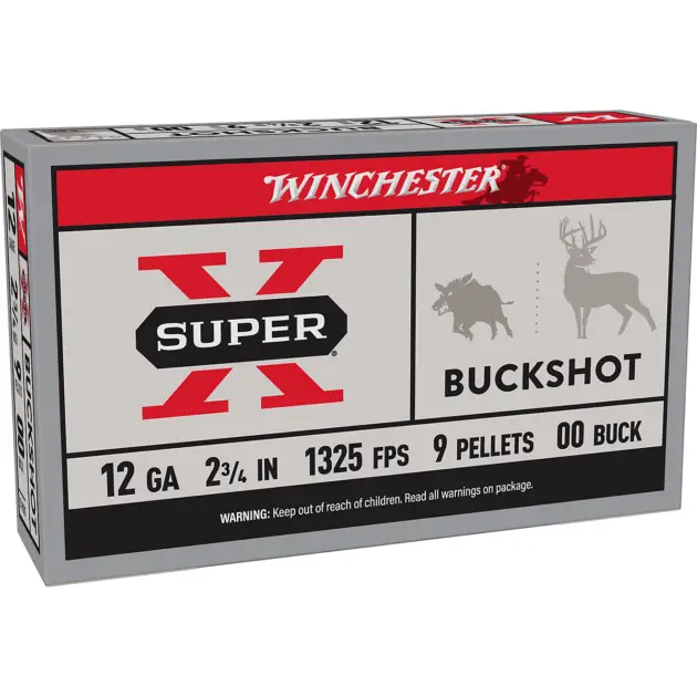 Winchester Super-X Buckshot Load 12 Gauge Shotshells - 5 Rounds