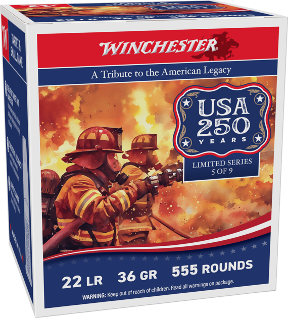 Winchester USA 250 Years .22LR 36 Grain CPHP – 555 Rounds (Box) 22LR555HP
